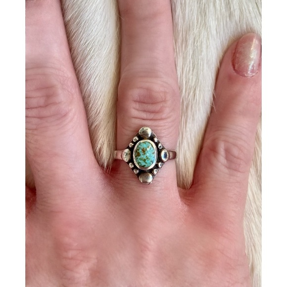 Sterling Silver Ring with Turquoise Stone - Picture 5 of 5